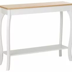 Beliani Consola Madera Clara/blanco 100 X 31 Cm HARTFORD