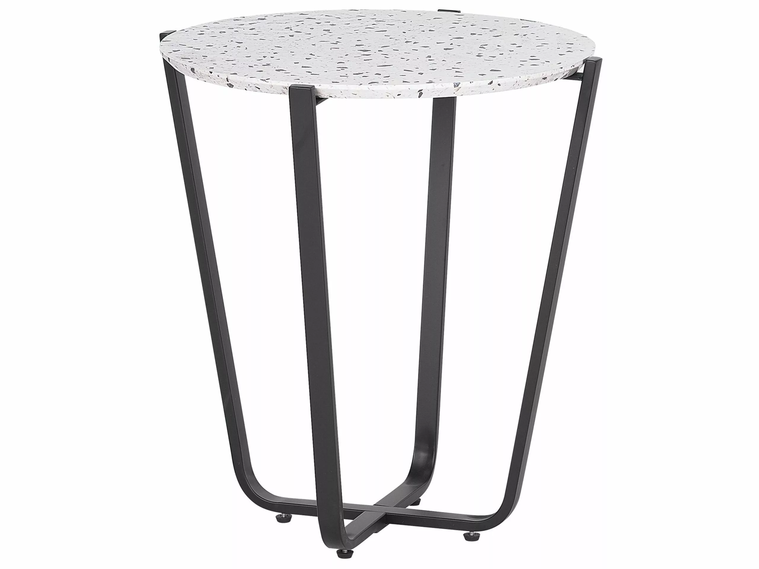 Beliani Mesa Auxiliar Gris Claro/negro ø 50 Cm VALERA