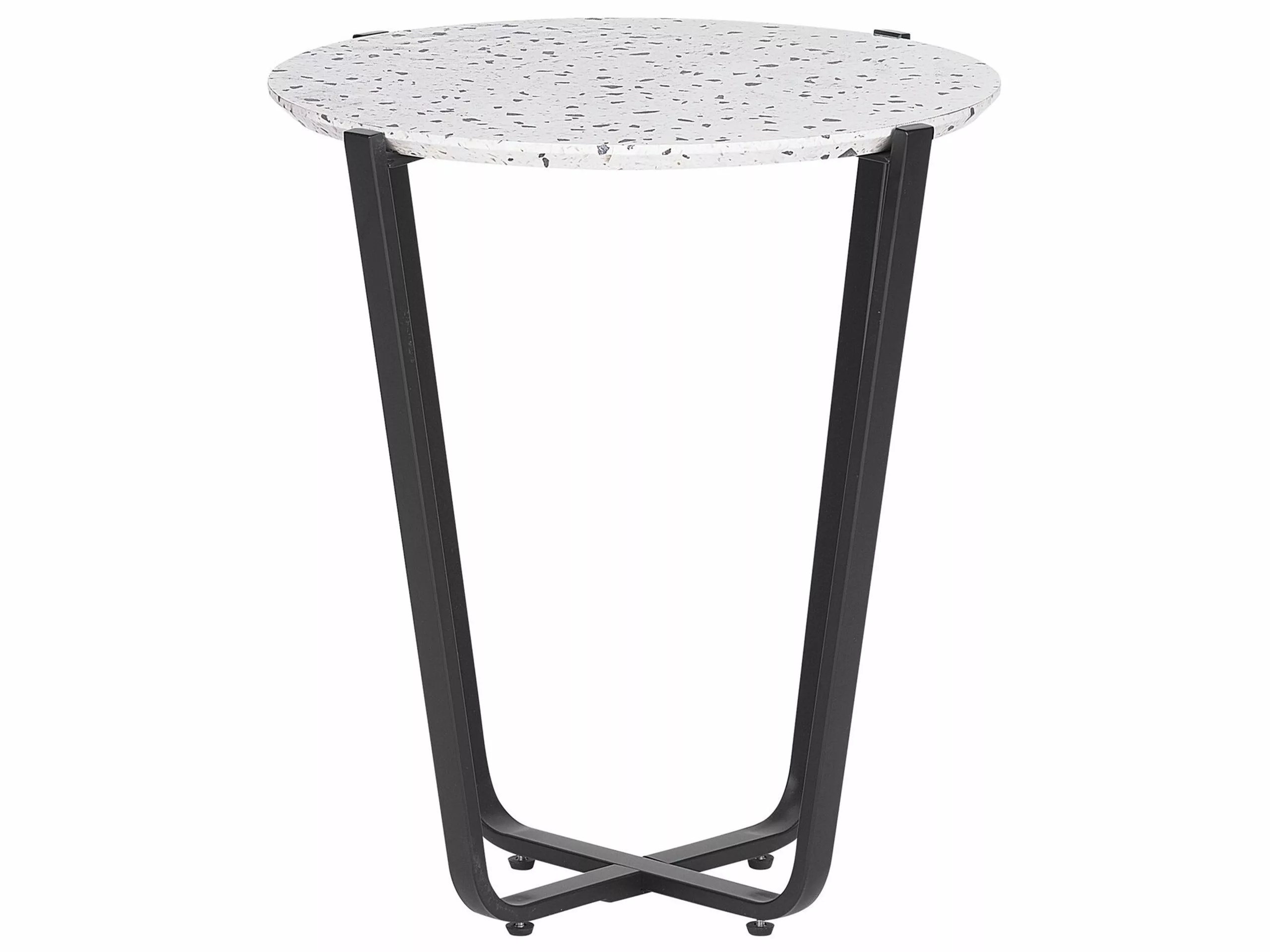 Beliani Mesa Auxiliar Gris Claro/negro ø 50 Cm VALERA - Imagen 6