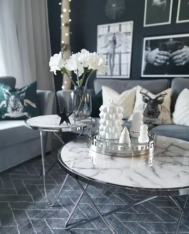 Beliani Mesa Auxiliar De Vidrio Templado Blanco/plateado ⌀ 50 Cm MERIDIAN II 3 Beliani Mesa Auxiliar De Vidrio Templado Blanco/plateado ⌀ 50 Cm MERIDIAN II - Imagen 3