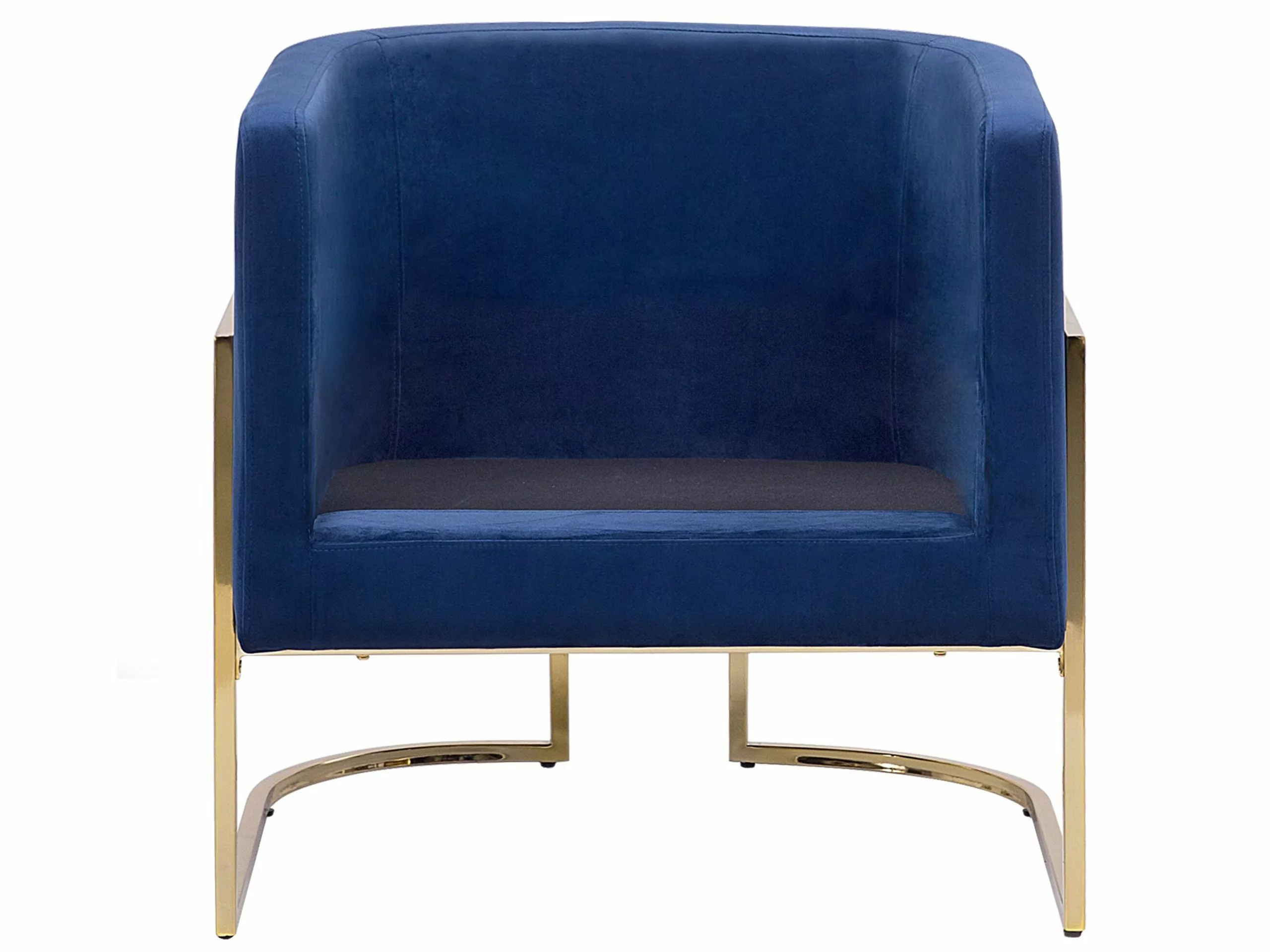 Beliani Sillón De Terciopelo Azul SIRKKA 5 Beliani Sillón De Terciopelo Azul SIRKKA - Imagen 5