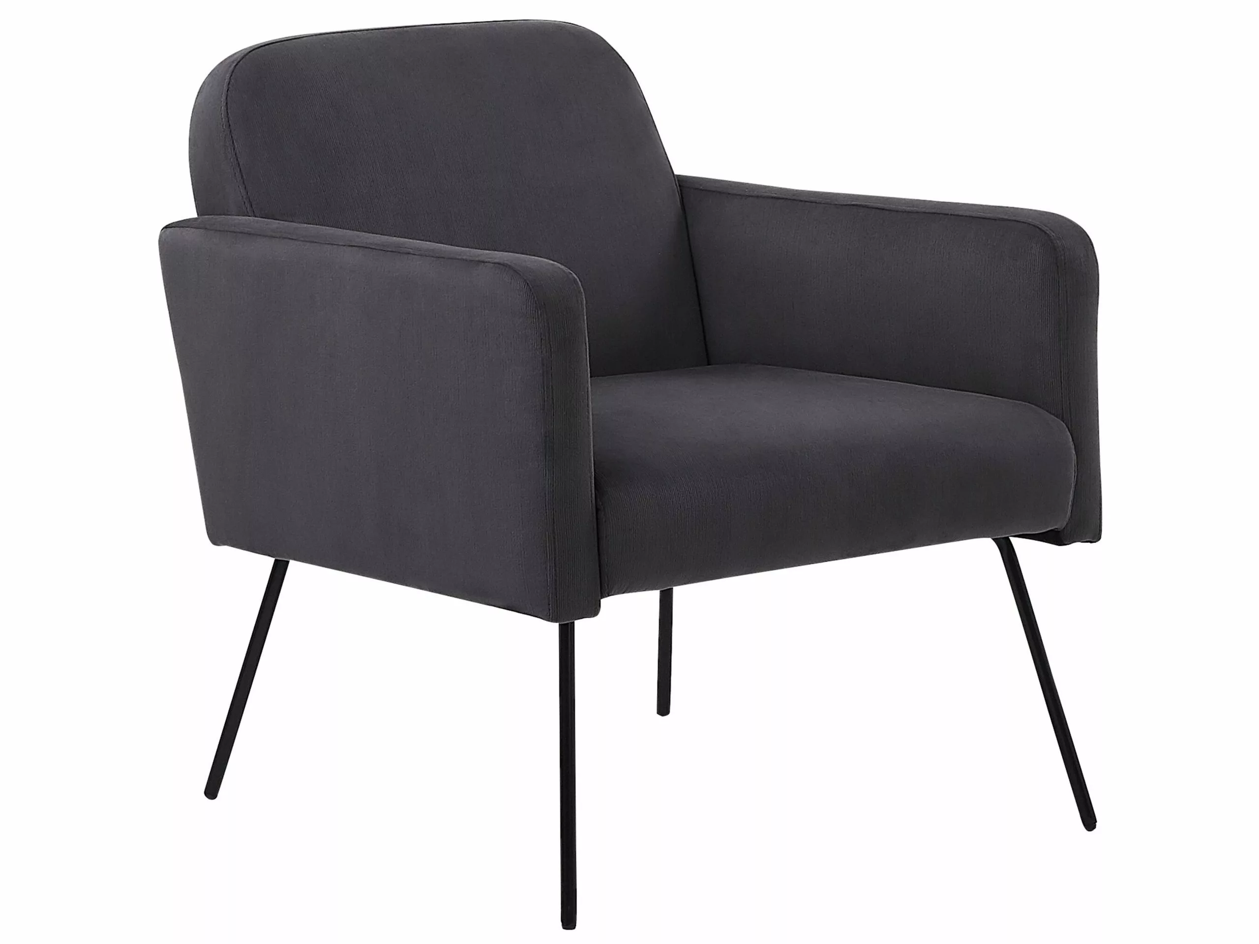 Beliani Sillón De Terciopelo Gris NARKEN 1 Beliani Sillón De Terciopelo Gris NARKEN