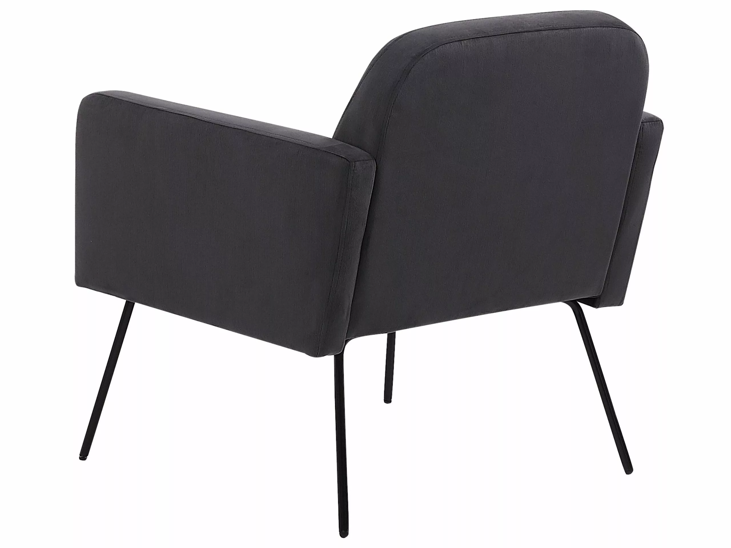 Beliani Sillón De Terciopelo Gris NARKEN 5 Beliani Sillón De Terciopelo Gris NARKEN - Imagen 5