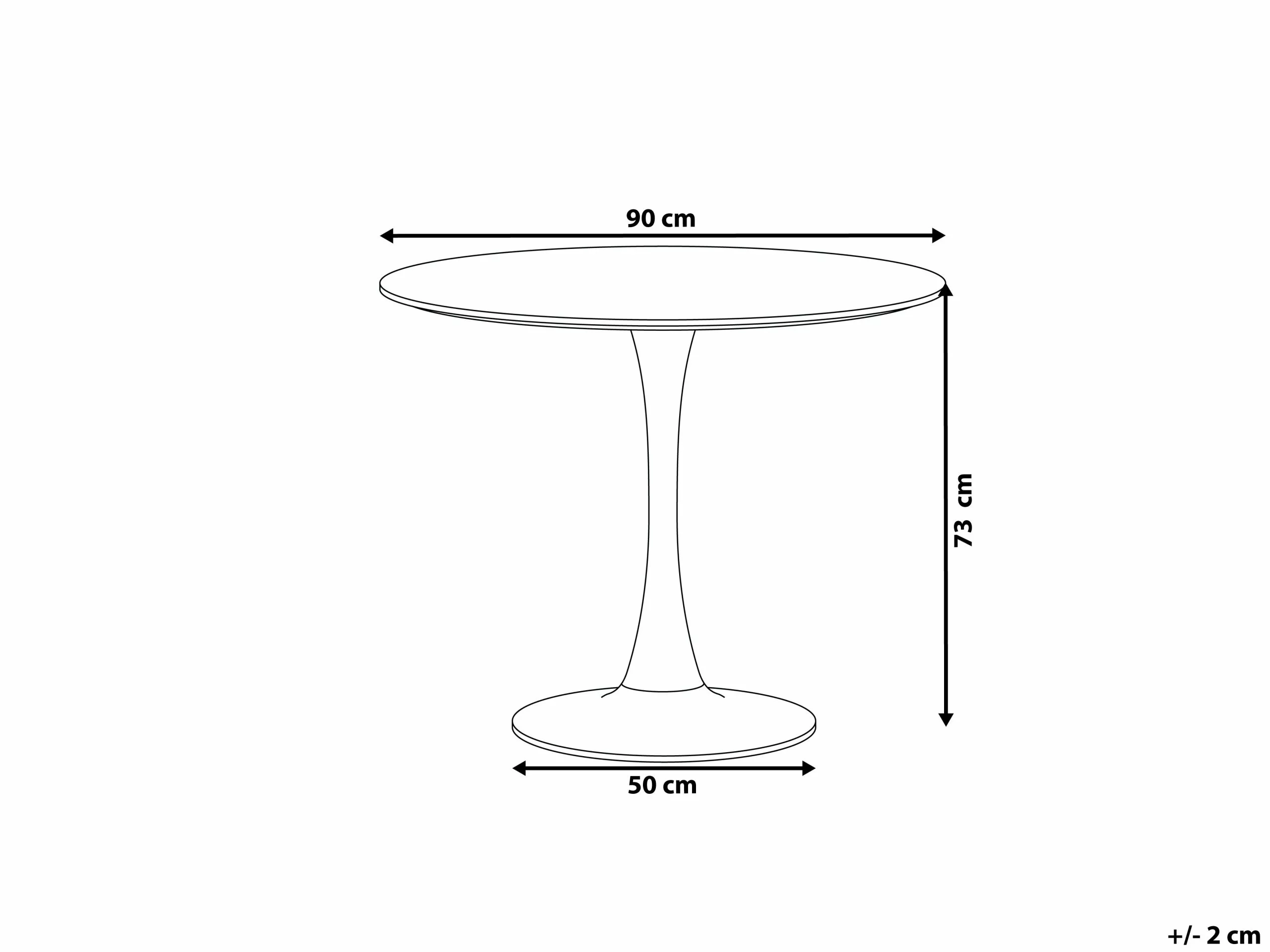 Beliani Mesa De Comedor Blanca ⌀ 90 Cm BOCA 7 Beliani Mesa De Comedor Blanca ⌀ 90 Cm BOCA - Imagen 7