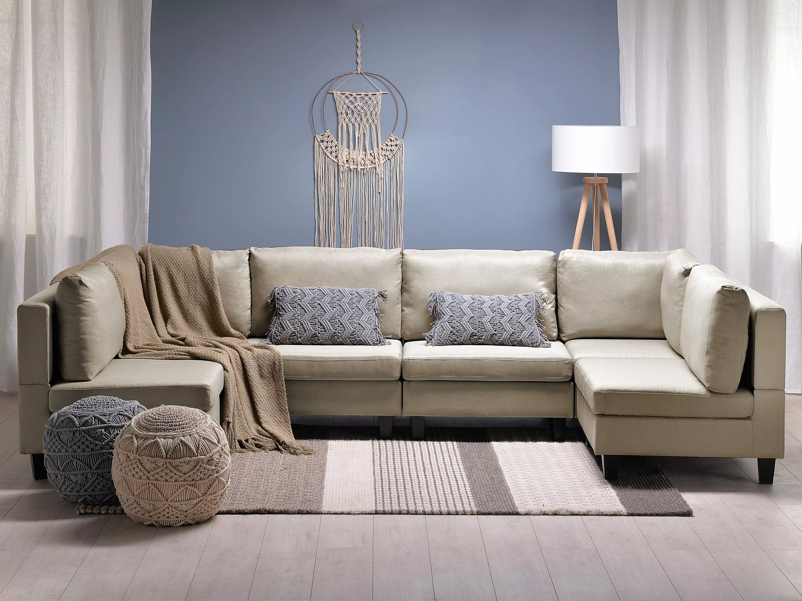 Beliani Sillón Modular Tapizado Beige FEVIK - Imagen 3