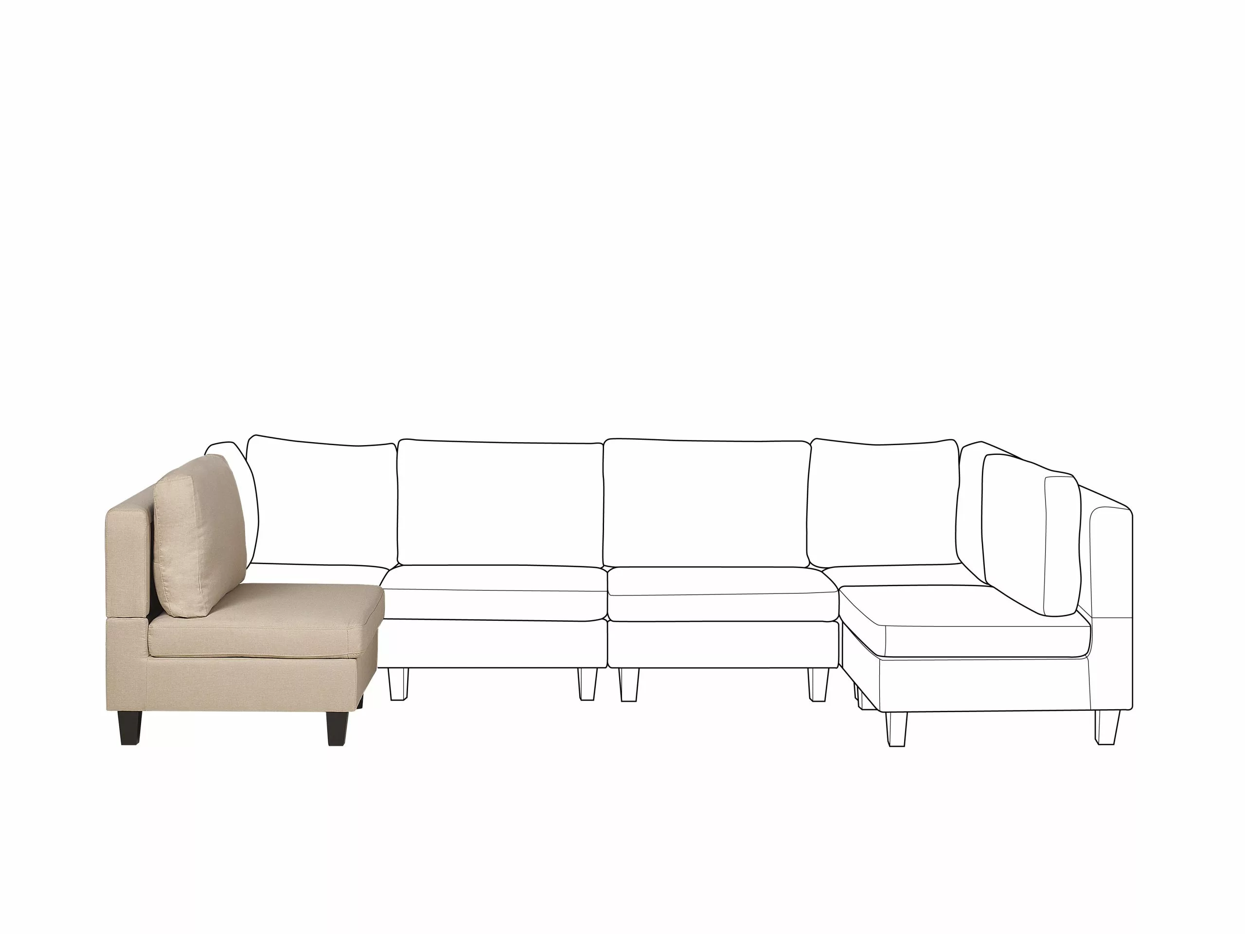 Beliani Sillón Modular Tapizado Beige FEVIK - Imagen 4