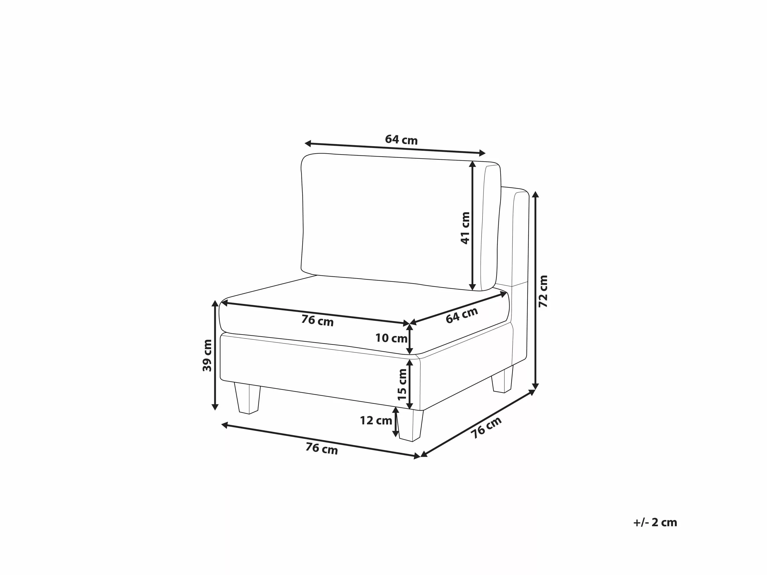 Beliani Sillón Modular Tapizado Beige FEVIK - Imagen 8