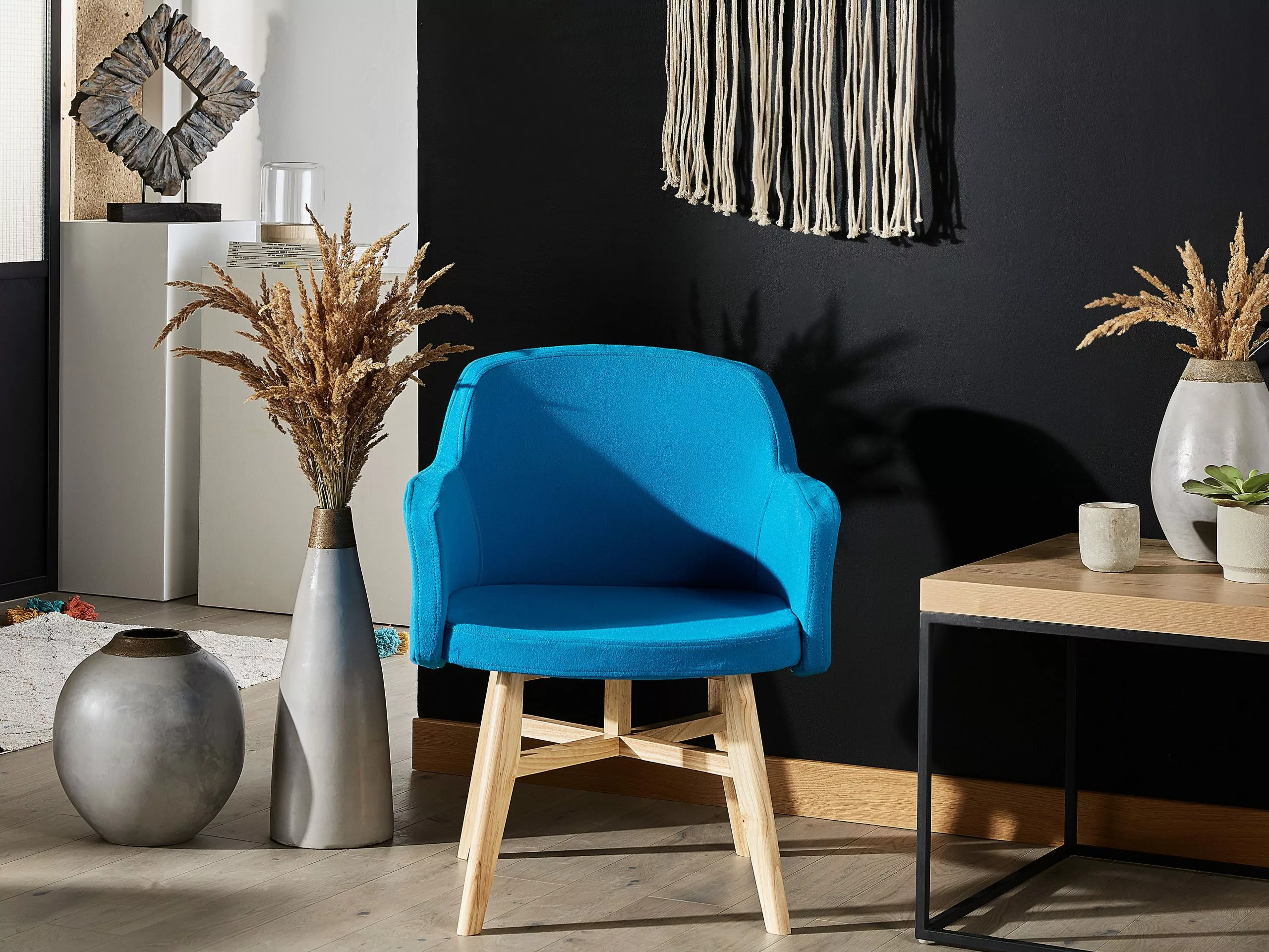 Beliani Sillón De Poliéster Azul Turquesa YSTAD - Imagen 4