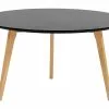 Beliani Mesa De Centro Negro/madera Clara ⌀ 80 Cm TENNESSEE
