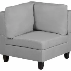 Beliani Módulo Esquinero Tapizado Gris Claro FEVIK