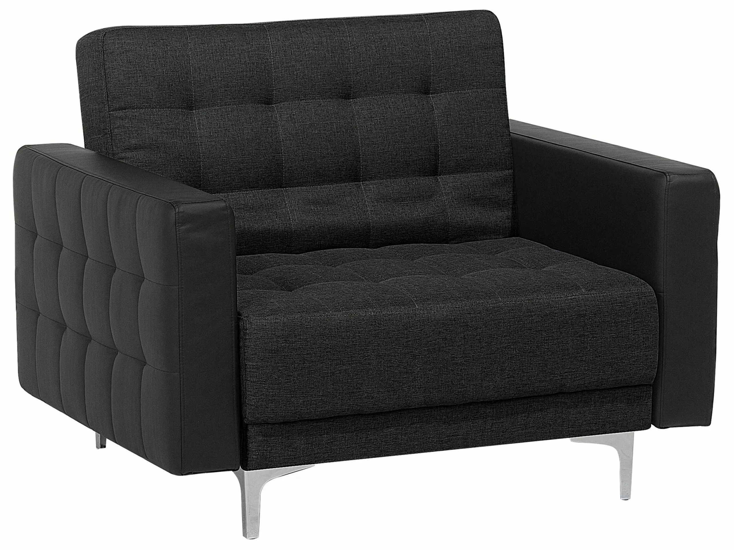 Beliani Sillón Tapizado Gris Grafito ABERDEEN 1 Beliani Sillón Tapizado Gris Grafito ABERDEEN