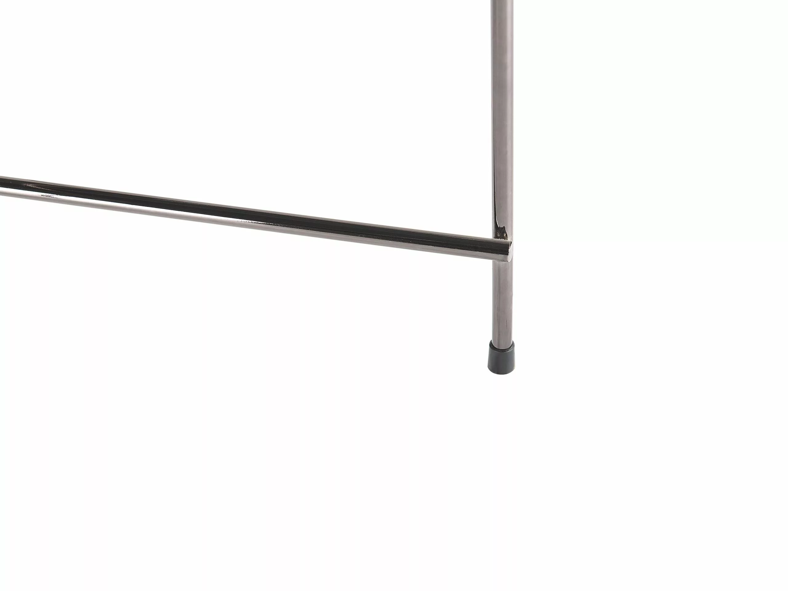 Beliani Mesa Auxiliar De Vidrio Templado/metal Negro/plateado ⌀ 40 Cm LUCEA - Imagen 9