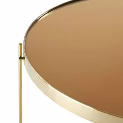 Beliani Mesa Auxiliar De Vidrio Templado/metal Marrón Dorado ⌀ 63 Cm LUCEA 11 Beliani Mesa Auxiliar De Vidrio Templado/metal Marrón Dorado ⌀ 63 Cm LUCEA -Sillones Ventas undef src sa picid 771278 type whitesh image scaled