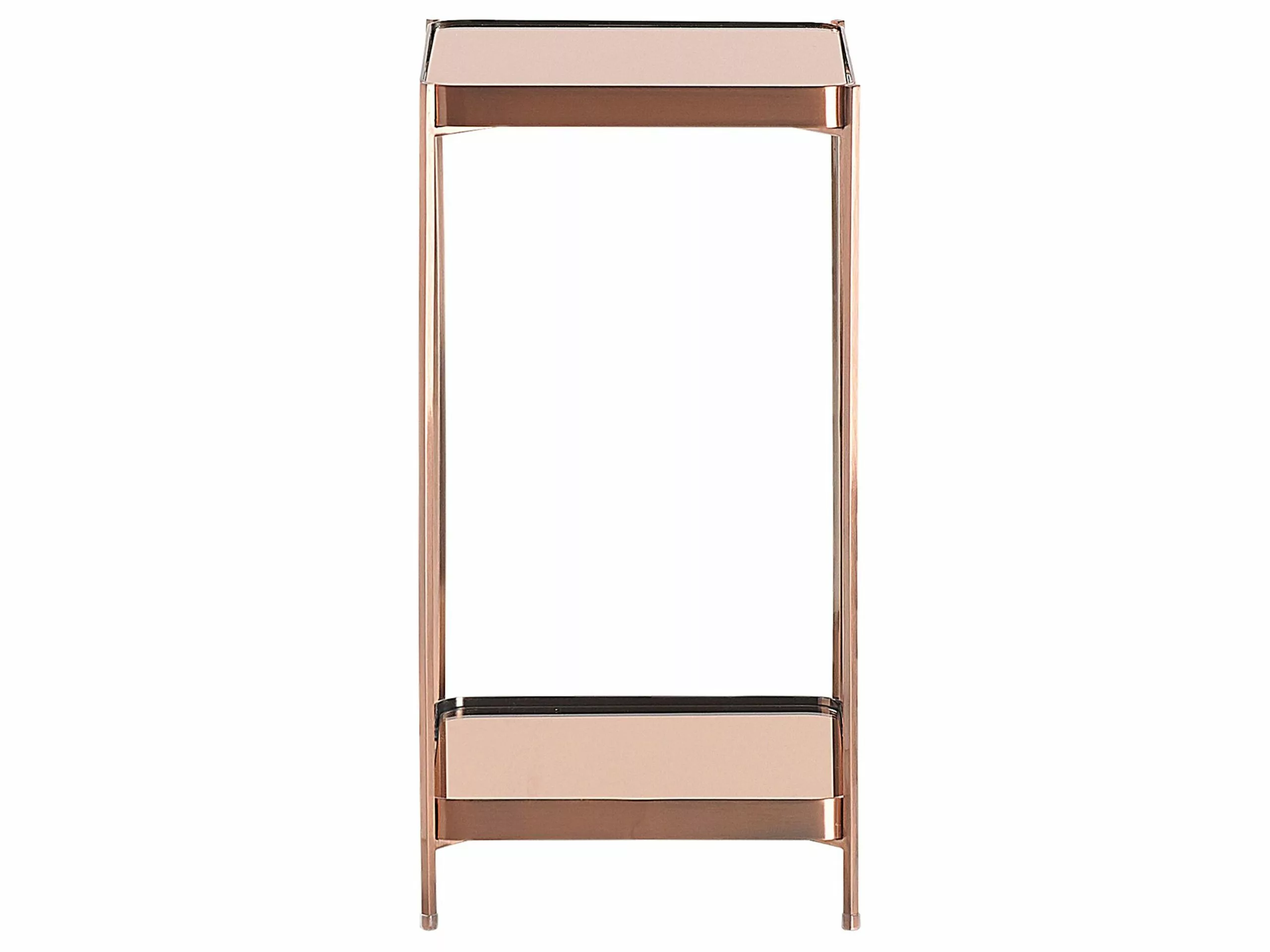 Beliani Mesa Auxiliar De Metal/vidrio Templado Cobrizo 29 X 29 Cm ALSEA 4 Beliani Mesa Auxiliar De Metal/vidrio Templado Cobrizo 29 X 29 Cm ALSEA - Imagen 4