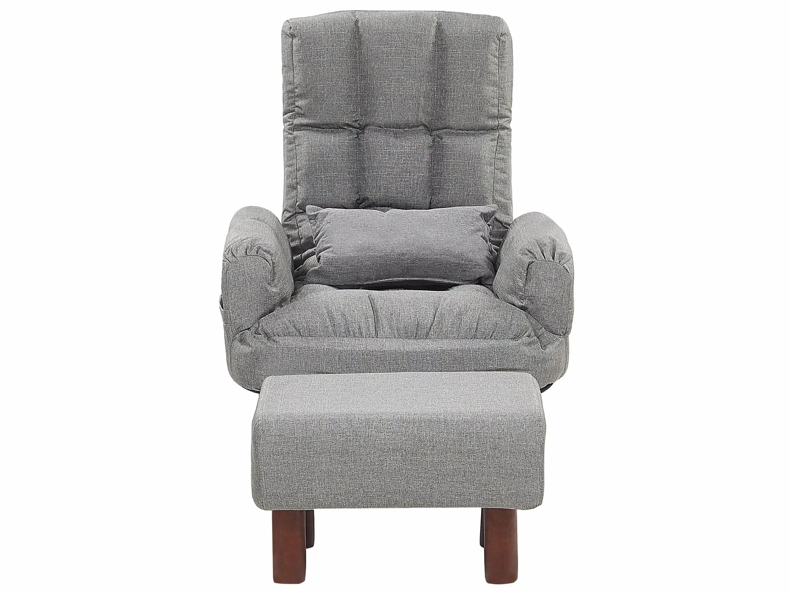 Beliani Sillón Reclinable Gris Con Reposapiés OLAND 4 Beliani Sillón Reclinable Gris Con Reposapiés OLAND - Imagen 4