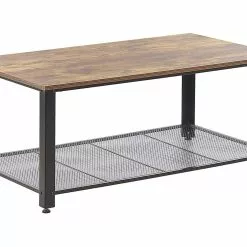 Beliani Mesa De Centro Madera Oscura/negro 106 X 60 Cm ASTON