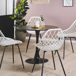 Beliani Mesa De Comedor Negra ⌀ 90 Cm BOCA 11 Beliani Mesa De Comedor Negra ⌀ 90 Cm BOCA -Sillones Ventas undef src sa picid 775150 type color image scaled