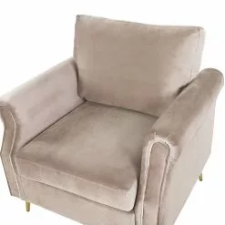 Beliani Sillón De Terciopelo Gris Pardo/dorado VIETAS -Sillones Ventas undef src sa picid 775565 type whitesh image scaled