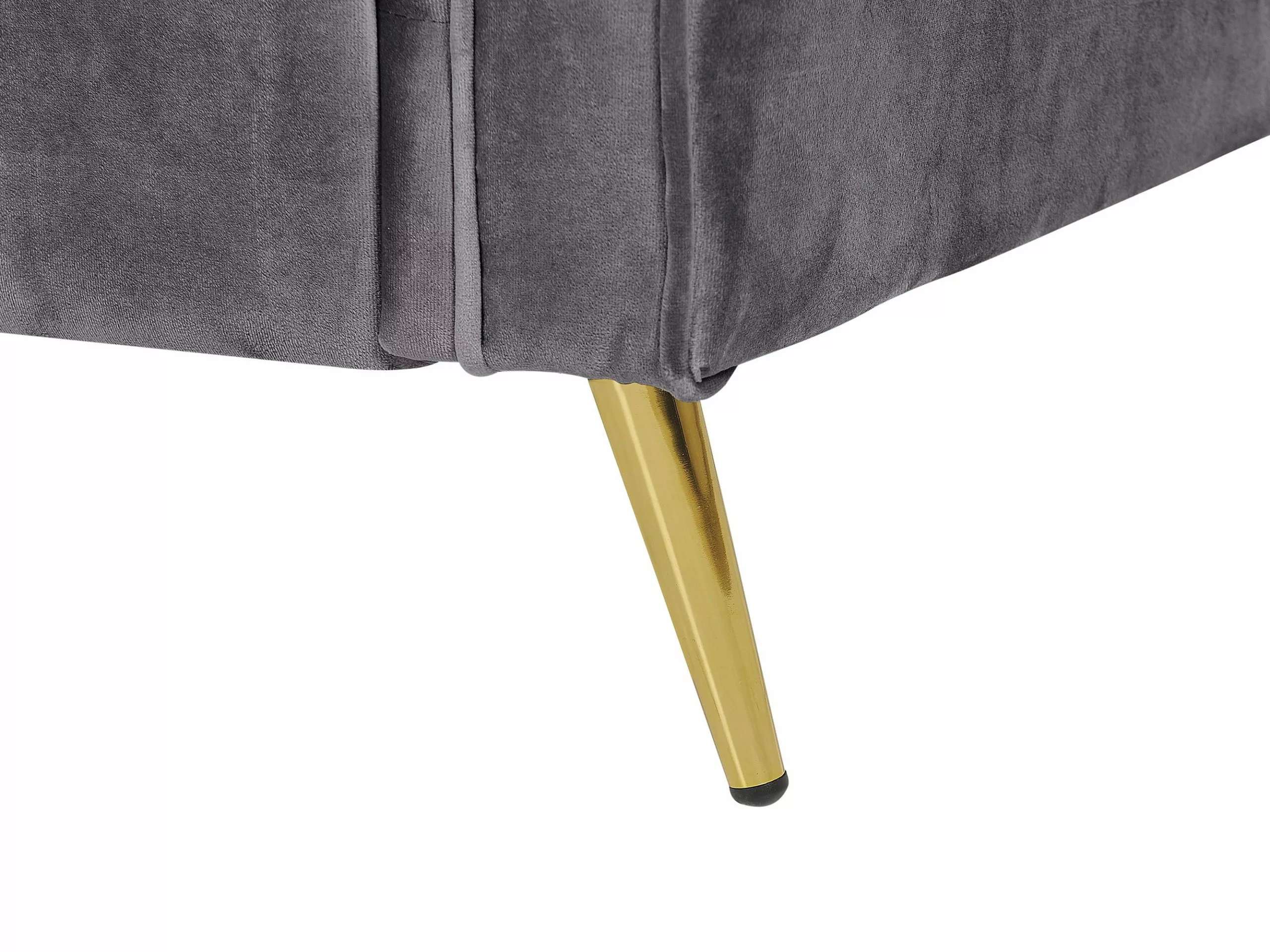 Beliani Sillón De Terciopelo Gris Oscuro/dorado VIETAS 8 Beliani Sillón De Terciopelo Gris Oscuro/dorado VIETAS - Imagen 8