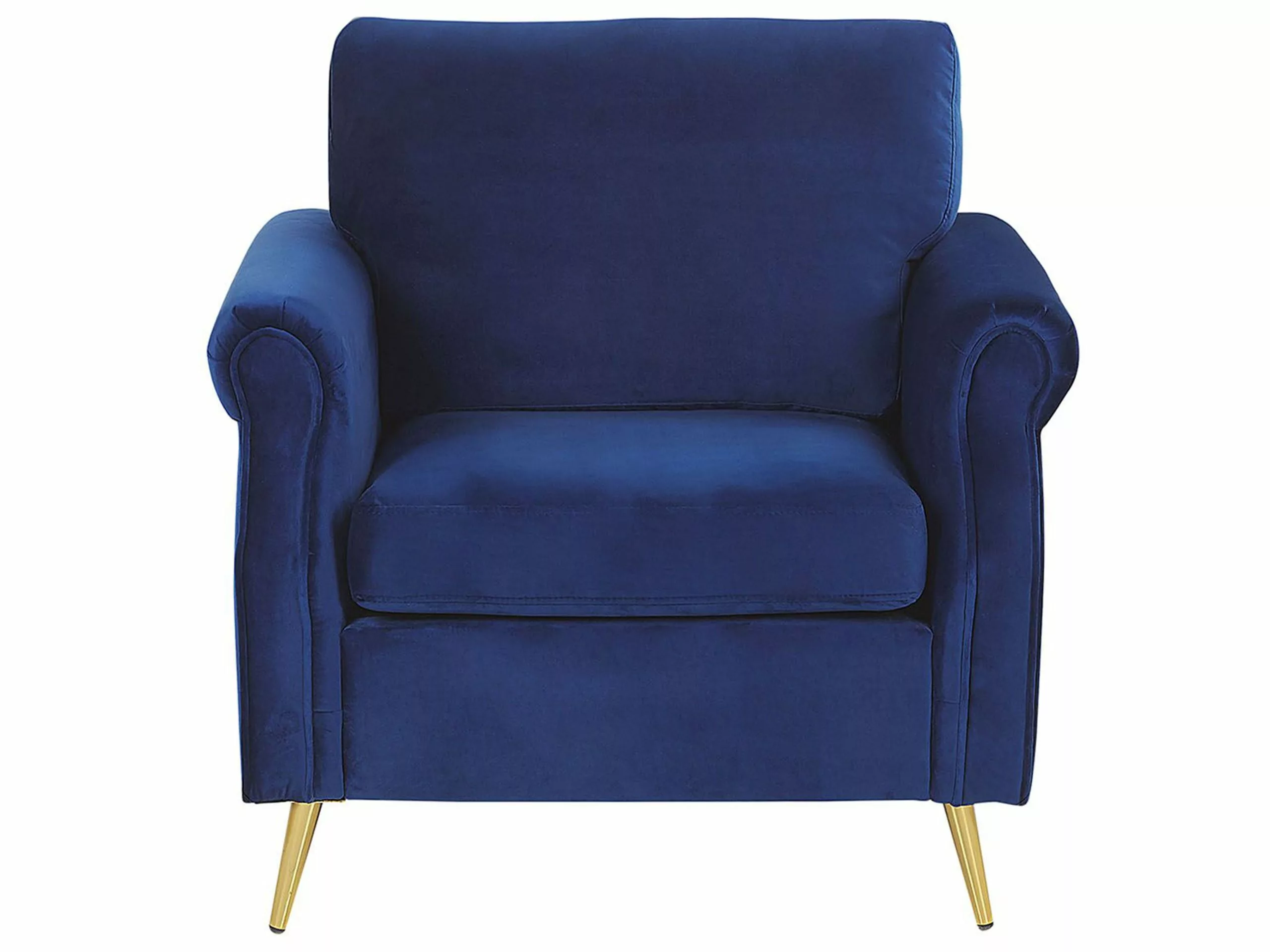 Beliani Sillón De Terciopelo Azul Marino/dorado VIETAS 3 Beliani Sillón De Terciopelo Azul Marino/dorado VIETAS - Imagen 3