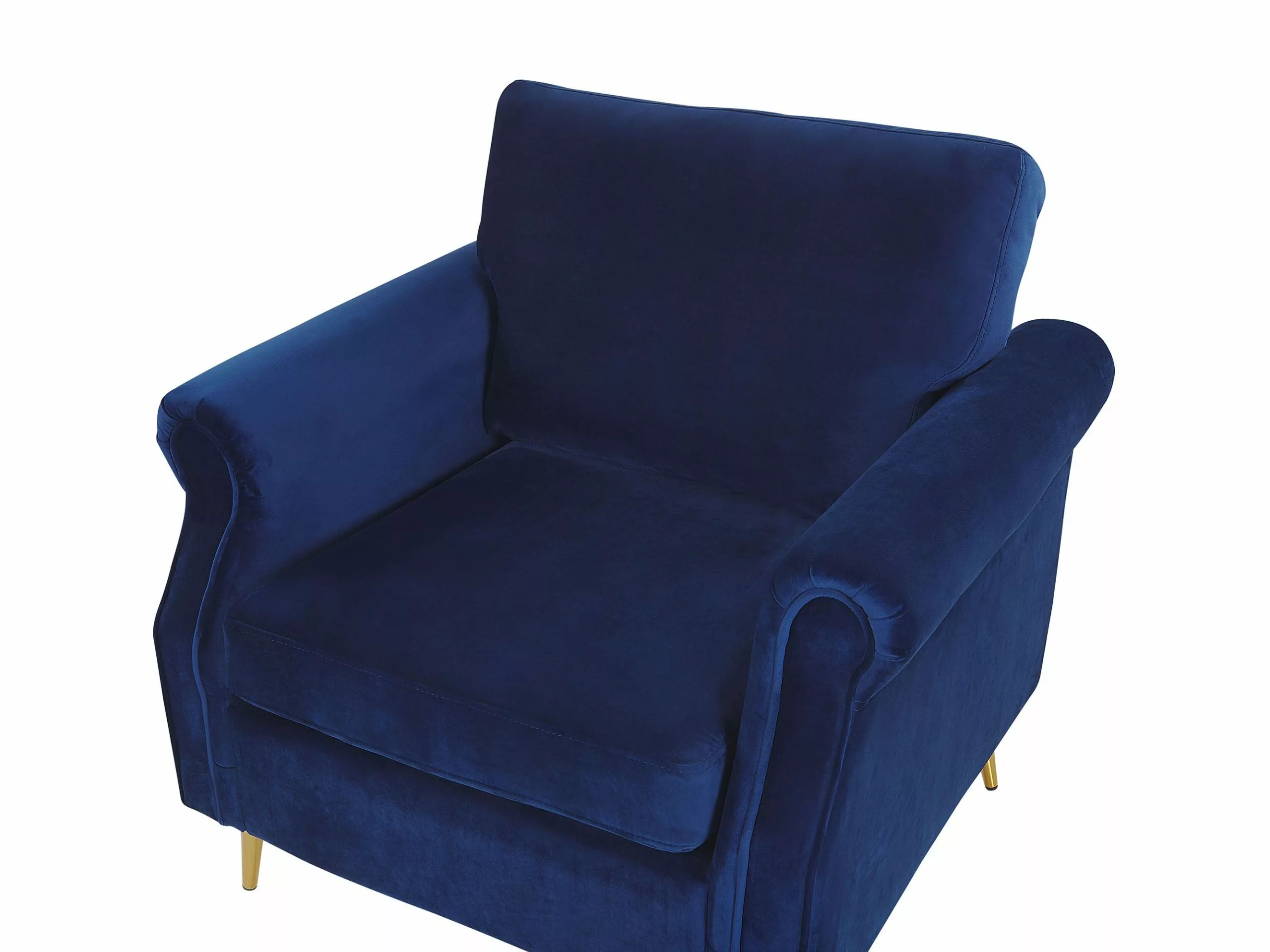 Beliani Sillón De Terciopelo Azul Marino/dorado VIETAS 5 Beliani Sillón De Terciopelo Azul Marino/dorado VIETAS - Imagen 5