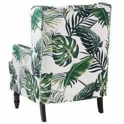 Beliani Sillón Con Reposapiés Con Hojas Verde SANDSET -Sillones Ventas undef src sa picid 776321 type whitesh image scaled