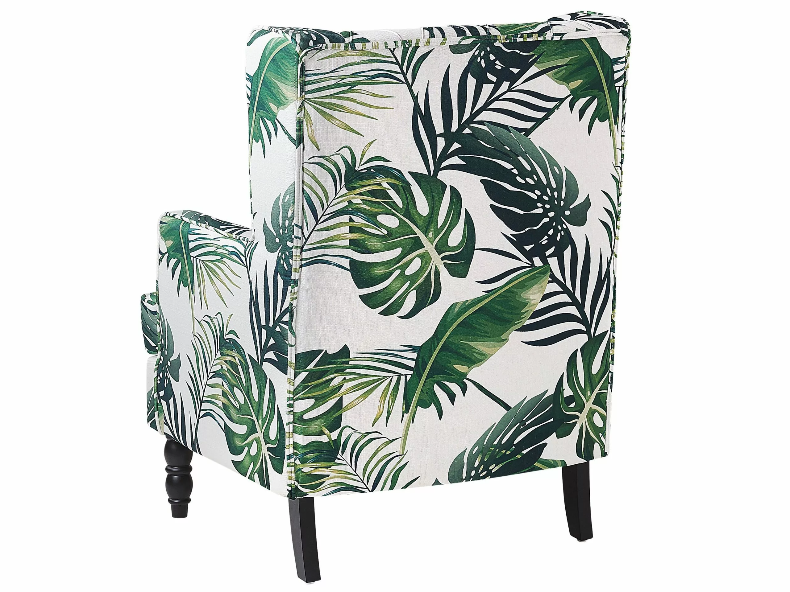 Beliani Sillón Con Reposapiés Con Hojas Verde SANDSET - Imagen 5