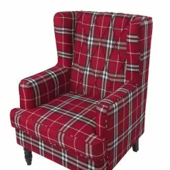 Beliani Sillón De Terciopelo Rojo/negro Con Reposapiés SANDSET -Sillones Ventas undef src sa picid 776365 type whitesh image scaled