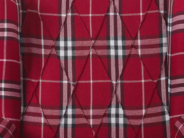 Beliani Sillón De Terciopelo Rojo/negro Con Reposapiés SANDSET - Imagen 9