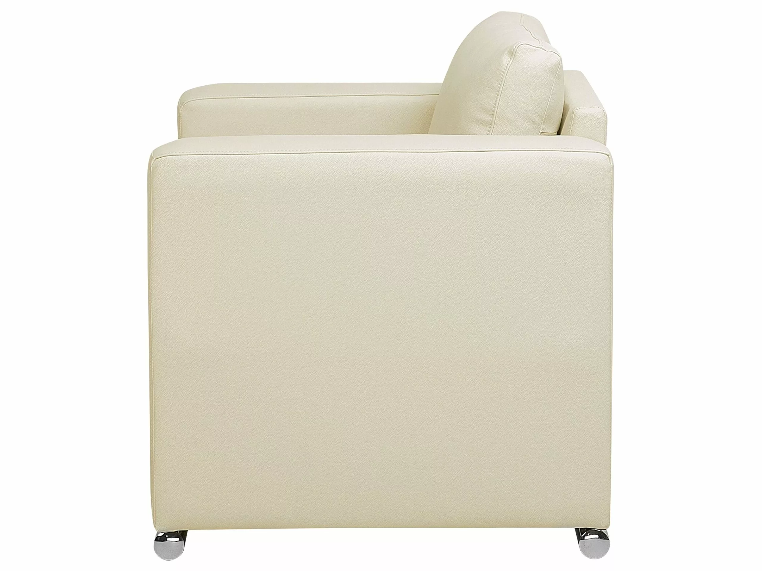 Beliani Sillón De Piel Beige HELSINKI - Imagen 5