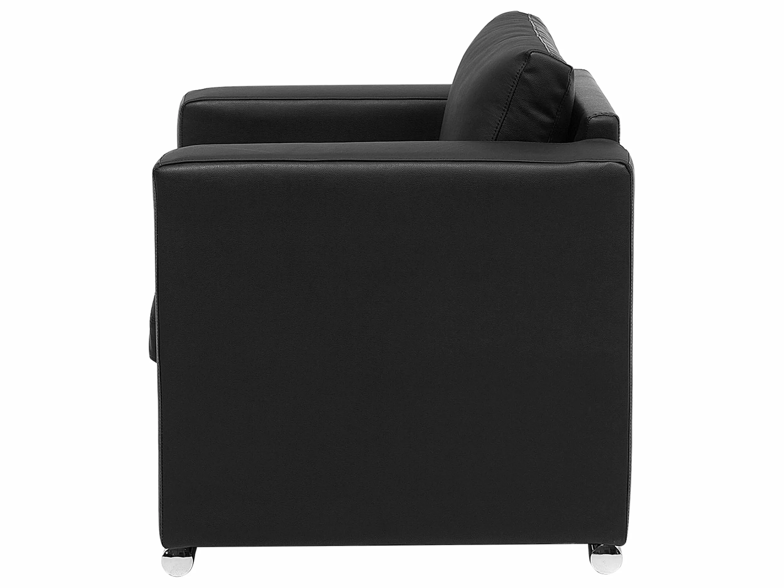 Beliani Sillón De Piel Negro HELSINKI 5 Beliani Sillón De Piel Negro HELSINKI - Imagen 5