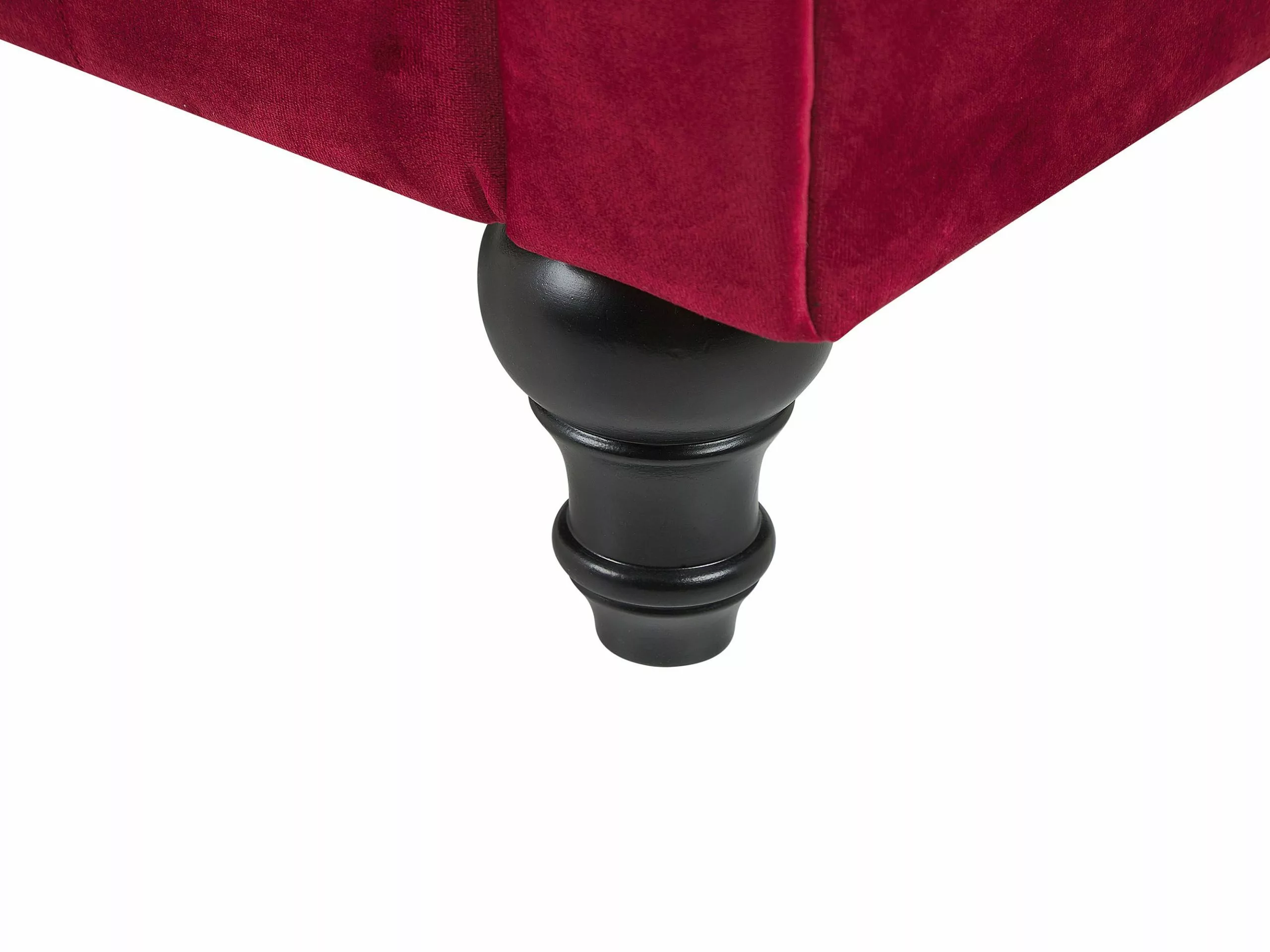 Beliani Sillón De Terciopelo Rojo Oscuro CHESTERFIELD - Imagen 6