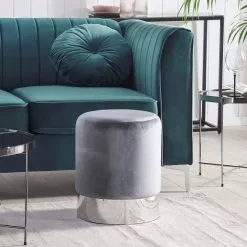 Beliani Mesa Auxiliar De Vidrio Templado/metal Negro/plateado ⌀ 40 Cm LUCEA -Sillones Ventas undef src sa picid 779615 type color image scaled