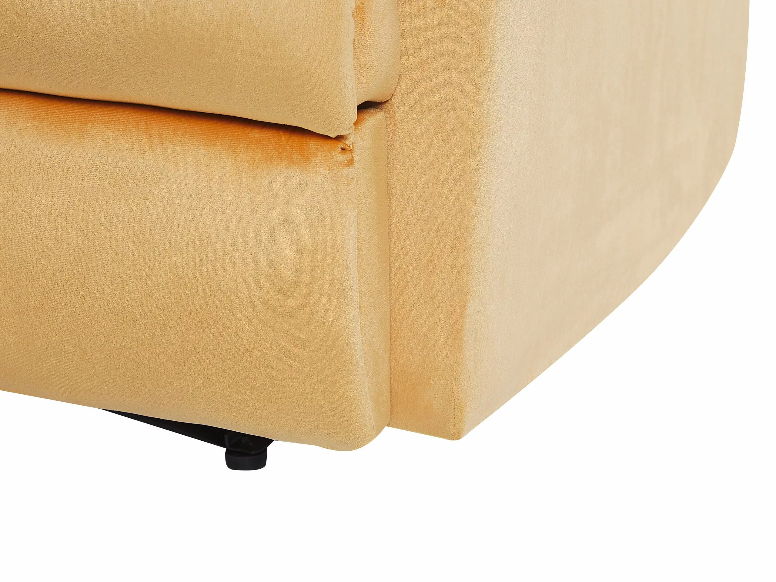 Beliani Sillón Reclinable De Terciopelo Amarillo Mostaza/negro ESLOV - Imagen 9