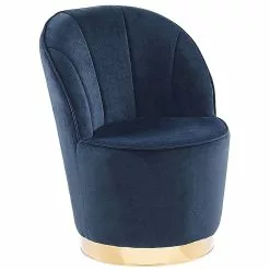 Beliani Sillón De Terciopelo Azul ALBY