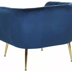 Beliani Sillón De Terciopelo Azul Oscuro/dorado LACONIA -Sillones Ventas undef src sa picid 781723 type whitesh image scaled