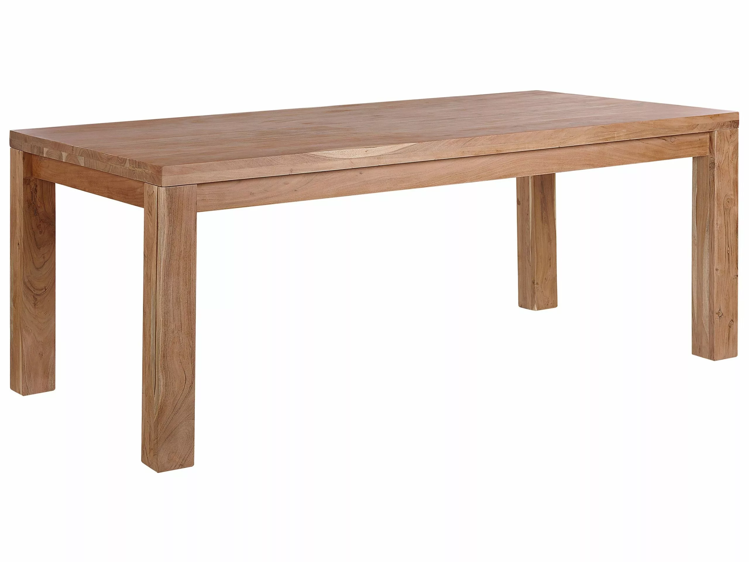 Beliani Mesa De Comedor De Madera De Acacia Clara Varios Tamaños TESA
