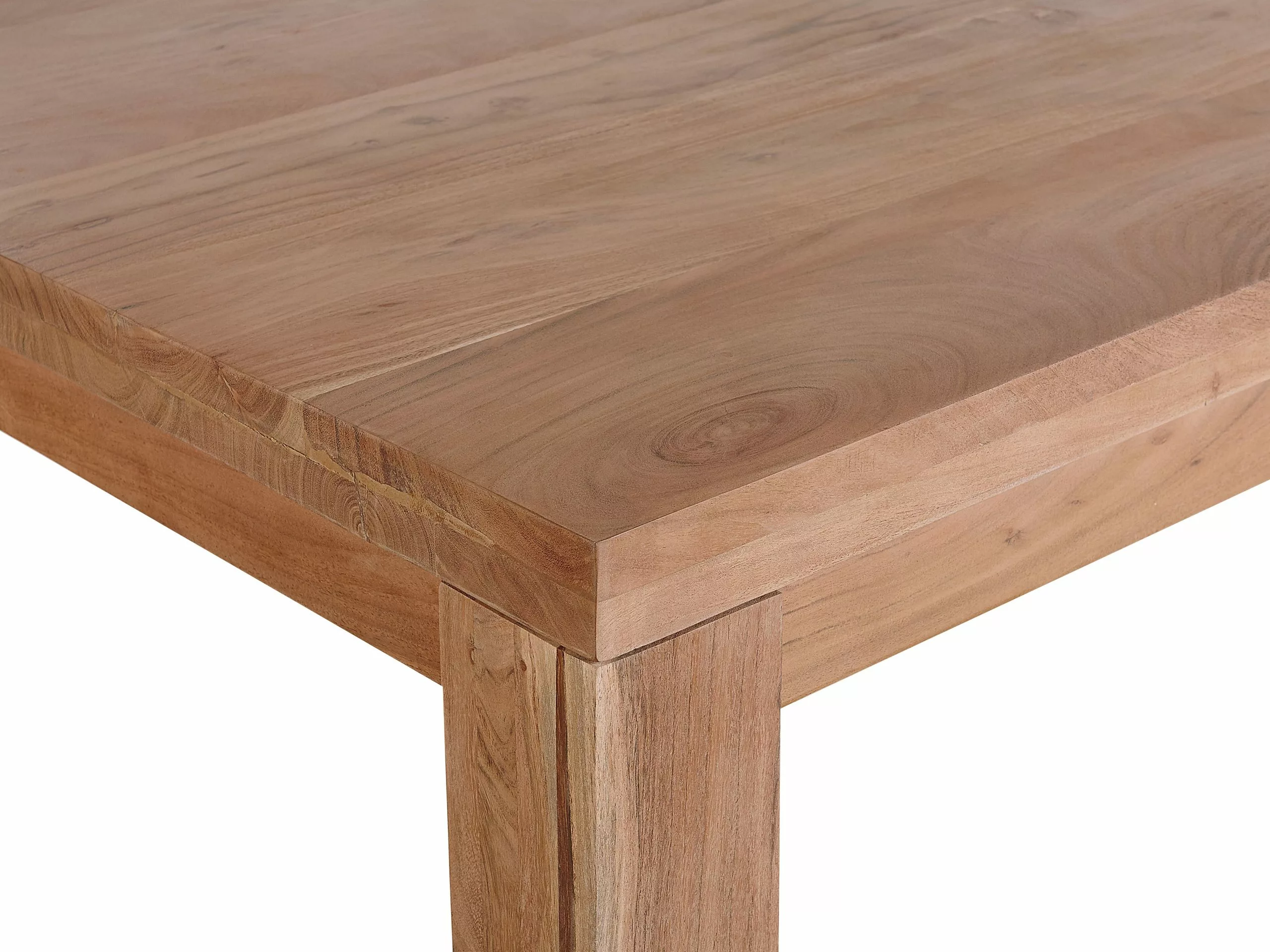 Beliani Mesa De Comedor De Madera De Acacia Clara Varios Tamaños TESA - Imagen 9