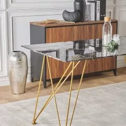 Beliani Mesa De Comedor De Vidrio Templado Blanco/negro/dorado 140 X 80 Cm KENTON 14 Beliani Mesa De Comedor De Vidrio Templado Blanco/negro/dorado 140 X 80 Cm KENTON -Sillones Ventas undef src sa picid 785247 type whitesh image scaled