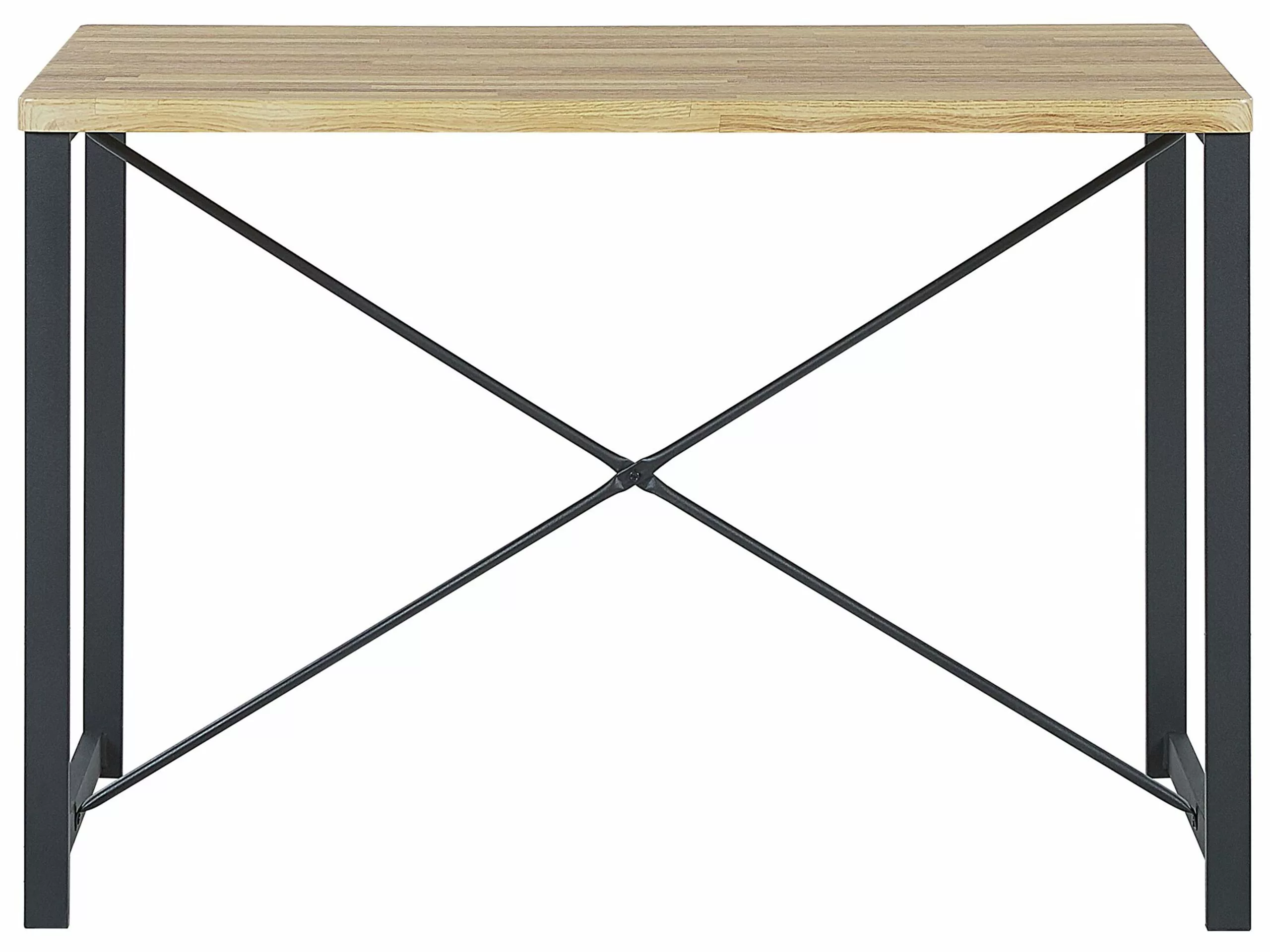 Beliani Conjunto De Comedor 4 Plazas Madera Clara/negro FLIXTON - Imagen 4