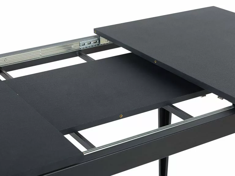 Beliani Mesa De Comedor Extensible Negra 120/160 X 80 Cm NORLEY - Imagen 9