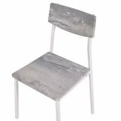 Beliani Conjunto De Comedor 4 Plazas Gris Claro/blanco BISMARCK -Sillones Ventas undef src sa picid 785872 type whitesh image scaled