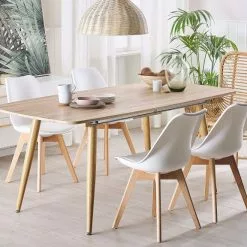 Beliani Mesa De Comedor Extensible Madera Clara 180/210 X 90 Cm HAGA 14 Beliani Mesa De Comedor Extensible Madera Clara 180/210 X 90 Cm HAGA -Sillones Ventas undef src sa picid 786560 type whitesh image scaled