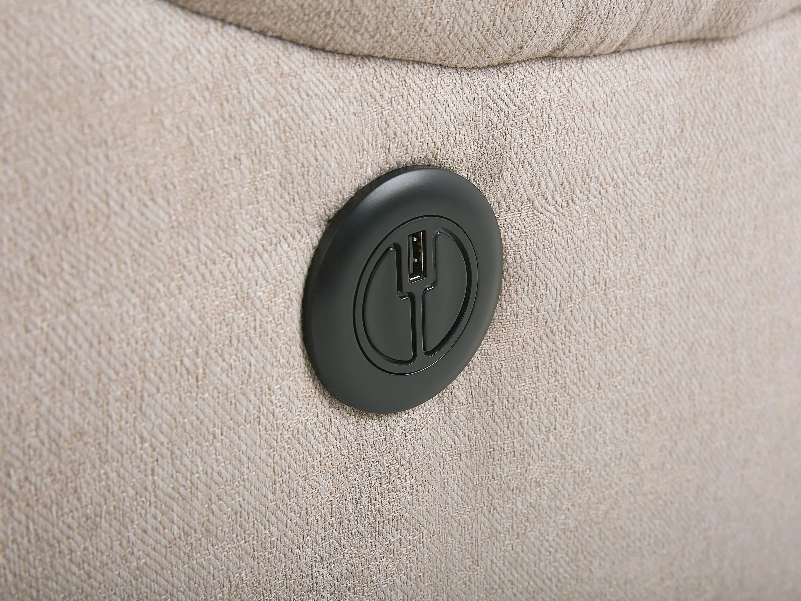 Beliani Sillón Reclinable Con LED Y Puerto USB Beige SOMERO 10 Beliani Sillón Reclinable Con LED Y Puerto USB Beige SOMERO - Imagen 10