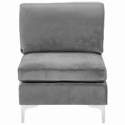 Beliani Sillón De Terciopelo Gris EVJA -Sillones Ventas undef src sa picid 789386 type whitesh image scaled