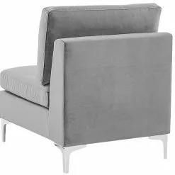 Beliani Sillón De Terciopelo Gris EVJA -Sillones Ventas undef src sa picid 789389 type whitesh image scaled