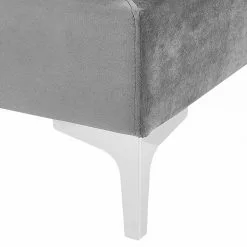 Beliani Sillón De Terciopelo Gris EVJA -Sillones Ventas undef src sa picid 789392 type whitesh image scaled