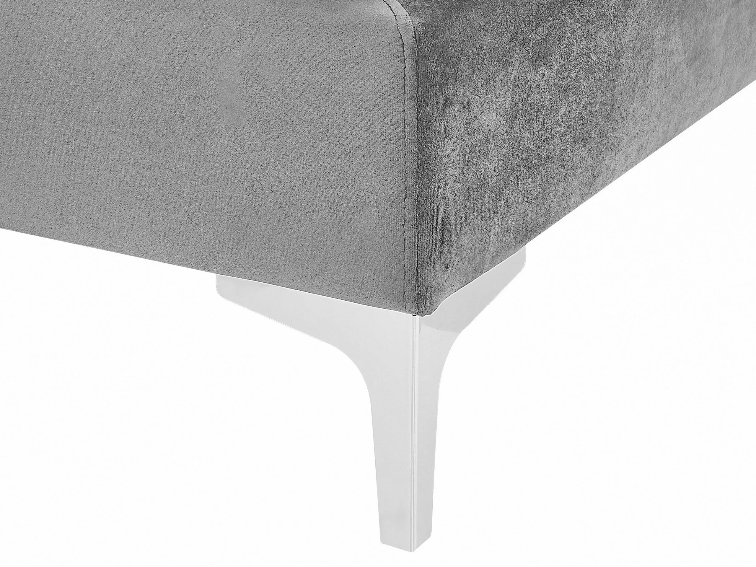 Beliani Sillón De Terciopelo Gris EVJA - Imagen 8