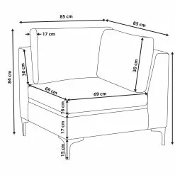 Beliani Sección Esquinera De Terciopelo Gris EVJA 19 Beliani Sección Esquinera De Terciopelo Gris EVJA -Sillones Ventas undef src sa picid 789401 type whitesh image scaled
