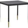 Beliani Mesa De Comedor Negro/dorado 80 X 80 Cm SHALFORD